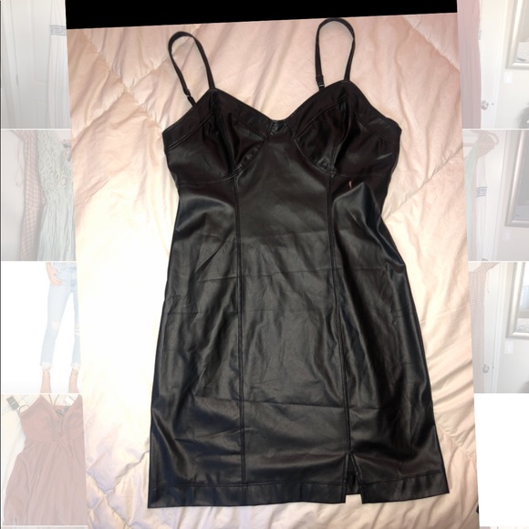 Free people faux leather dress NWT - Picture 1 of 2